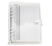 A6 A5 6-Holes Colorful PVC Cover Round Ring View Binder with Snap Button Closure File Folder (Snow White, A5 Combo)