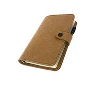 A6/ A5 6-Holes Felt Cover Round Ring View Binder File Folder for Loose Leaf Sheet Protectors/Binder Cover Protector, Brick Brown, A6 mini Set