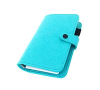 A6/ A5 6-Holes Felt Cover Round Ring View Binder File Folder for Loose Leaf Sheet Protectors/Binder Cover Protector, Aqua Mint, A6 mini Set