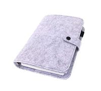A6/ A5 6-Holes Felt Cover Round Ring View Binder File Folder for Loose Leaf Sheet Protectors/Binder Cover Protector, Cool Gray, A5 Combo