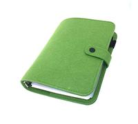 A6/ A5 6-Holes Felt Cover Round Ring View Binder File Folder for Loose Leaf Sheet Protectors/Binder Cover Protector, Deep Olive Green, A5 combo