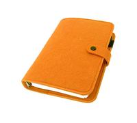 A6/ A5 6-Holes Felt Cover Round Ring View Binder File Folder for Loose Leaf Sheet Protectors/Binder Cover Protector, Vermilion, A5 Combo