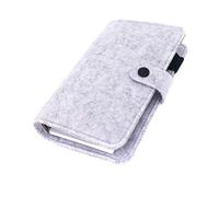 A6/ A5 6-Holes Felt Cover Round Ring View Binder File Folder for Loose Leaf Sheet Protectors/Binder Cover Protector, Cool Gray, A5 mini Set