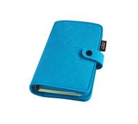 A6/ A5 6-Holes Felt Cover Round Ring View Binder File Folder for Loose Leaf Sheet Protectors/D Ring Binder Cover Protector (Mailbu Blue, A6 mini set)