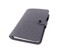 A6/ A5 6-Holes Felt Cover Round Ring View Binder File Folder for Loose Leaf Sheet Protectors/D Ring Binder Cover Protector (Dark Shadow, A5 combo)
