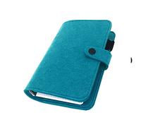 A6/ A5 6-Holes Felt Cover Round Ring View Binder File Folder for Loose Leaf Sheet Protectors/D Ring Binder Cover Protector (Storm Blue, A6 mini Set)