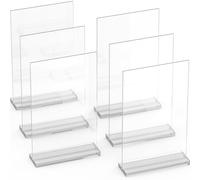 A6 Acrylic Sign Holder - 6 Pack, Sleek and Versatile, Polished Edges, Double-Sided Frame, Easy Photo Change, Acrylic Leaflet Display Stand. Ideal for Photos, Signs, Menus, and Tabletop Displays