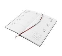 A6 Agenda Planner, Pocket Daily Weekly Schedule Book, Black PU | Paper Pages, Yearly Calendar, Time Blocking, Multi-use Layout, Minimalist Modern Style, for Appointments, Tasks and Work
