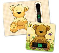 A6 Beige Bear Room Thermometer and Bear Bath Thermometer Set