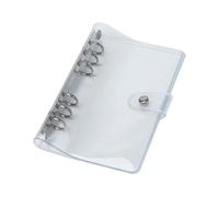 A6 Binder Cover Silver 6 Ring Binder with Clear Soft PVC Interlayer Pocket Planner Folder Refillable Budget Notebook Shell Protector for Organizer Binding Accessories (A6)