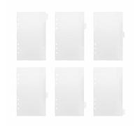A6 Binder Dividers 6-Hole, 6 Sheets Plastic Index Divider with Side Tab, Insertable White Divider Sheets for Binders, Notebook, Planner, Journal, Diary