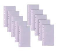 A6 Binder Pockets with No Zipper, Koqye Blue 10 Pcs Plastic Zipless Budget Envelopes, Two Pockets Frosted Cash Envelopes Money Bag for Budgeting, Cash Stuffing (Purple Petals-2set)