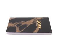 A6 Black Weekly Planner Notebook 2027 with PU Hardcover | Waterproof Leather Cover, Rounded Corners, Left-right Opening Layout, for Appointments and Study Notes