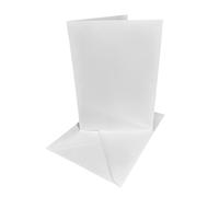A6 Card Blanks and Envelopes | 50 Pack | Premium 300gsm White Cardstock | Pre-Creased for Effortless Folding | Ideal for DIY Greeting Cards, Invitations, Crafts | Includes C6 Envelopes