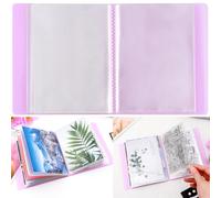A6 Clear Sticker Photo Storage Album,Stamp Cutting Dies Storage Book Organizer Folder,40Pages Clear Die & Stamp Storage Bag Transparent Plastic Folders for Cutting Dies Stencil Embossing Crafts Purple