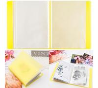 A6 Clear Sticker Photo Storage Album,Stamp Cutting Dies Storage Book Organizer Folder,40Pages Clear Die & Stamp Storage Bag Transparent Plastic Folders for Cutting Dies Stencil Embossing Crafts Yellow