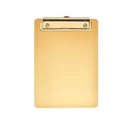 A6 Clipboard Gold Stainless Steel Metal Legal Pad Menu Writing Pad Office Organiser with Hanging Hole by NEWBEER 8.27x5.91inch 11.18oz 12pack