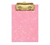 A6 Clipboard, Plastic Acrylic Glitter Clipboard, Pink Glitter Clipboards, 6‘’x4'' Cute Confetti Clip Board, with Gold Clip, mini Clipboard Folder Suitable for Office Workers, Students, Teachers, Kids