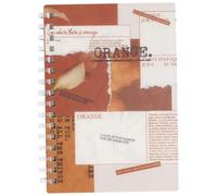 A6 Coil Notebook with Smooth Double-Sided Paper and Artistic Collage Cover for Daily Journaling and (Orange,5.71×3.98×0.28in)