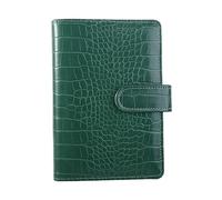 A6 Crocodile Budget Binder Cover PU Leather Notebook Binder Cover with Hidden Snap Buckle Refillable Journal Binders School Stationery(Green)