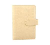 A6 Crocodile Budget Binder Cover PU Leather Notebook Binder Cover with Hidden Snap Buckle Refillable Journal Binders School Stationery(Yellow)