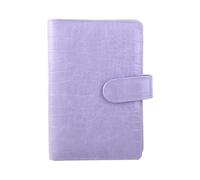 A6 Crocodile Budget Binder Cover PU Leather Notebook Binder Cover with Hidden Snap Buckle Refillable Journal Binders School Stationery(Purple)