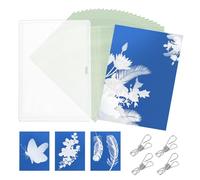 A6 Cyanotype Sunprint Paper Kit, 24 Sheets Sun Print Papers with Plastic Panel & 4 Metal Clips High Sensitive Solar Printing Set for DIY Nature Art Craft Projects