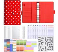 A6 Dotted Finance Planner: Refillable Budget Binder with Expense Tracking & Savings Goals for Home, Office, Daily(Red)
