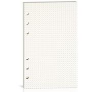 A6 Dotted Paper Refill,100GSM Thick,6-Hole Punched,A6 Dotted Paper for Filofax Planner/Binders/Organizer,80 Sheets (160 Pages),6.69 x 4.13 Inch,Beige (1)