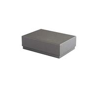A6 Eco-friendly Luxury Rigid Presentation Gift Box, 170 x 121 x 53mm, Grey | Deep Gift Box Suitable For Clothes, Books, Stationery & More | 2-Piece Design, Recyclable, Kraft Paper