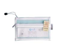 A6 File Folder Mesh Zip Wallets Nylon Ultra-Light Office Travel Pouch Zipper Bag Pen Bag Storage Coin Purse(White)