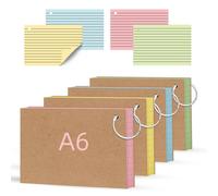 A6 Flash Cards 160Pcs Revision Cards Double Sided Record Cards with Metal Binder Ring