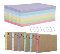 A6 Flash Cards - 360 PCS Revision Cards 5.8x4.1 Inch Index Card with 6 Metal Binder Ring Multicolor Double Sided Flashcards for Office Home School Learning Record