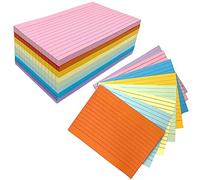 A6 Flash Cards Paper 400Pcs Revision Cards Paper Assorted Colours 14.8 * 10.5cm Index Crads Record Cards Ruled Flashcards for Office Working School Learning