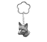 A6 Fox Head 1 Pewter Emblem On A very strong Cloud / Flower keyring hold multiple keys 3D