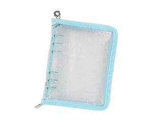 A6 Glitter Binder Cover, 6 Ring Transparent Soft PVC Notebook Shell with Flower Zipper Pull, Refillable Budget Planner, Photocard Album, Travel Organiser, Home & School Writing Supply