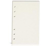 A6 Grid Refill Paper, A6 Graph Rule Paper/Quad Rule Filler Paper, 6-Hole Punched, Loose-Leaf Paper for 6-Ring Binders,80 Sheets (160 Pages),6.69 x 4.13 Inch,Beige