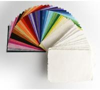 A6 Handmade Thin Mulberry Paper Sheets Mixed Color and Natural Textured Fiber with White Deckle Edge, for Scrapbooking, Calligraphy, Crafts, Origami, Art Projects (40 Colors A6+20 Deckled Edge)