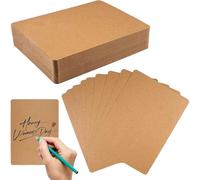 A6 Kraft Paper Cards for DIY, Pack of 100 Blank Cards, 11 x 15 cm Kraft Paper Cards, Blank Postcards, 250 g/m² Craft Cards, Round Corners, for DIY Creative Craft Wedding Card Greeting Cards