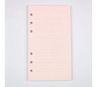 A6 Lined Paper Refill, 6 Holes Refill Paper 40 Sheets Loose Leaf Paper A6 Organiser Planner Inserts Paper for School Office Home(A6-line pink)