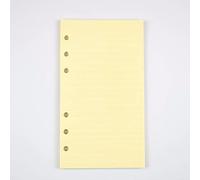 A6 Lined Paper Refill, 6 Holes Refill Paper 40 Sheets Loose Leaf Paper A6 Organiser Planner Inserts Paper for School Office Home(A6-line yellow)