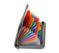 A6 Mini Accordion File Folder, Black Plastic, Zipper, Multi-Layer | Lightweight, Easy to Carry, Paperwork Storage Organiser, Conference Room Use, for Students and Doctors