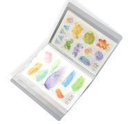 A6 Mini Storage Booklet, A6 Folder Storage Bag with 40 Pages (16.1 x 12.8 x 2.5cm) for Stickers, Postcards