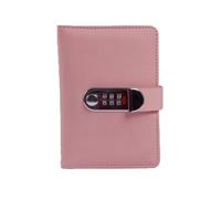 A6 Notebook 160×11mm Locked Journal Leather Notepad 128 Pages Hardcover for Men And Women Writing Office And Study Supplies(Rose)