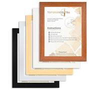 A6 Picture Frames - Size 10.5x14.8 cm Poster Frame - A6 Photo Frame with Safety Glass - Tabletop and Wall Mounting to Hang Portrait or Landscape A6 frame (Walnut)