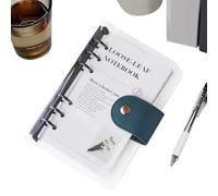 A6 Planners Launchers - Leather Notebooks Budget Binder | Transparent Planners 6 Ring A6 | Homework Planning Health Travel Study Reading