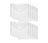 A6 Plastic Wallet, 10 Pcs Plastic Wallets Document Wallets Plastics Folders Small Clear Document Folders with Popper Waterproof Transparent Plastics Envelope Files for School Office Homework Travel