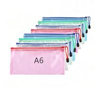 A6 Plastic Wallets File Folder 8Pcs Zip Lock Bags Small Document Wallets File Zipper Bags for Office School Stationery Receipt Bills