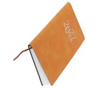 A6 Pocket Planner for Daily and Weekly Time Management | PU Cover and Paper Pages, Portable Minimalist Style, Orange Finish, for Academic and Work Planning