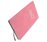 A6 Pocket Planner Personal Time Organizer Daily Weekly Schedule Pink | Faux Leather Cover with Smooth Pages, Time Blocking Feature, Hardwearing Writing Experience, No Bleed-through Paper